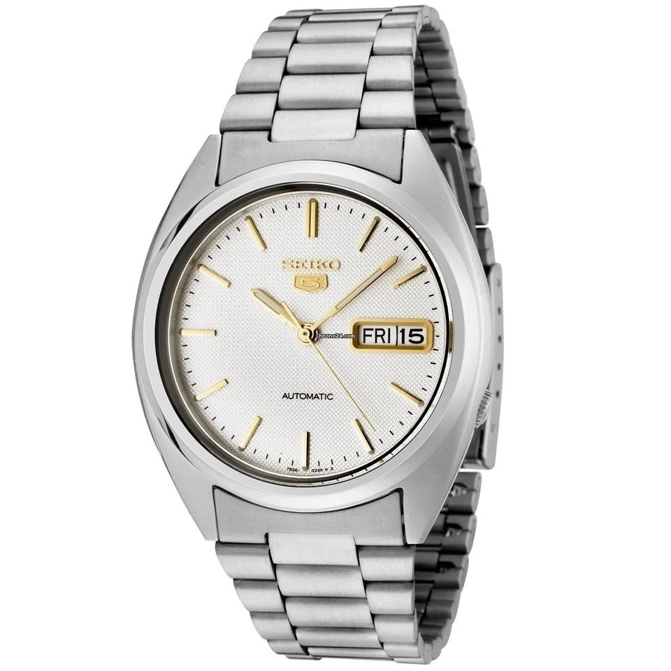 Seiko 5 SNXG47K1 White Dial Stainless Steel Men's Automatic Analog Watch