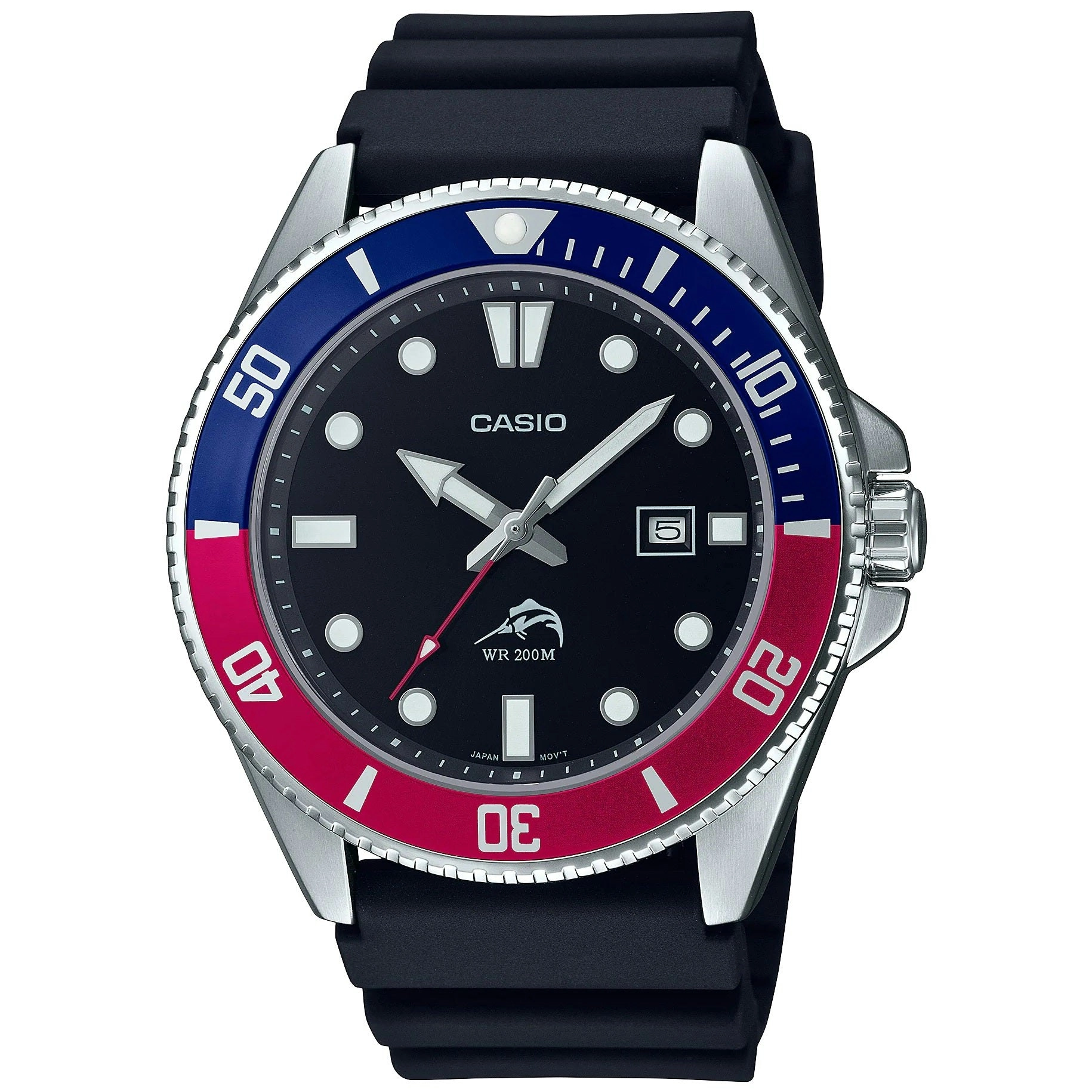 Casio Duro Marlin Red Blue/Black Men's 200m Analog Divers Watch MDV-106B-1A2