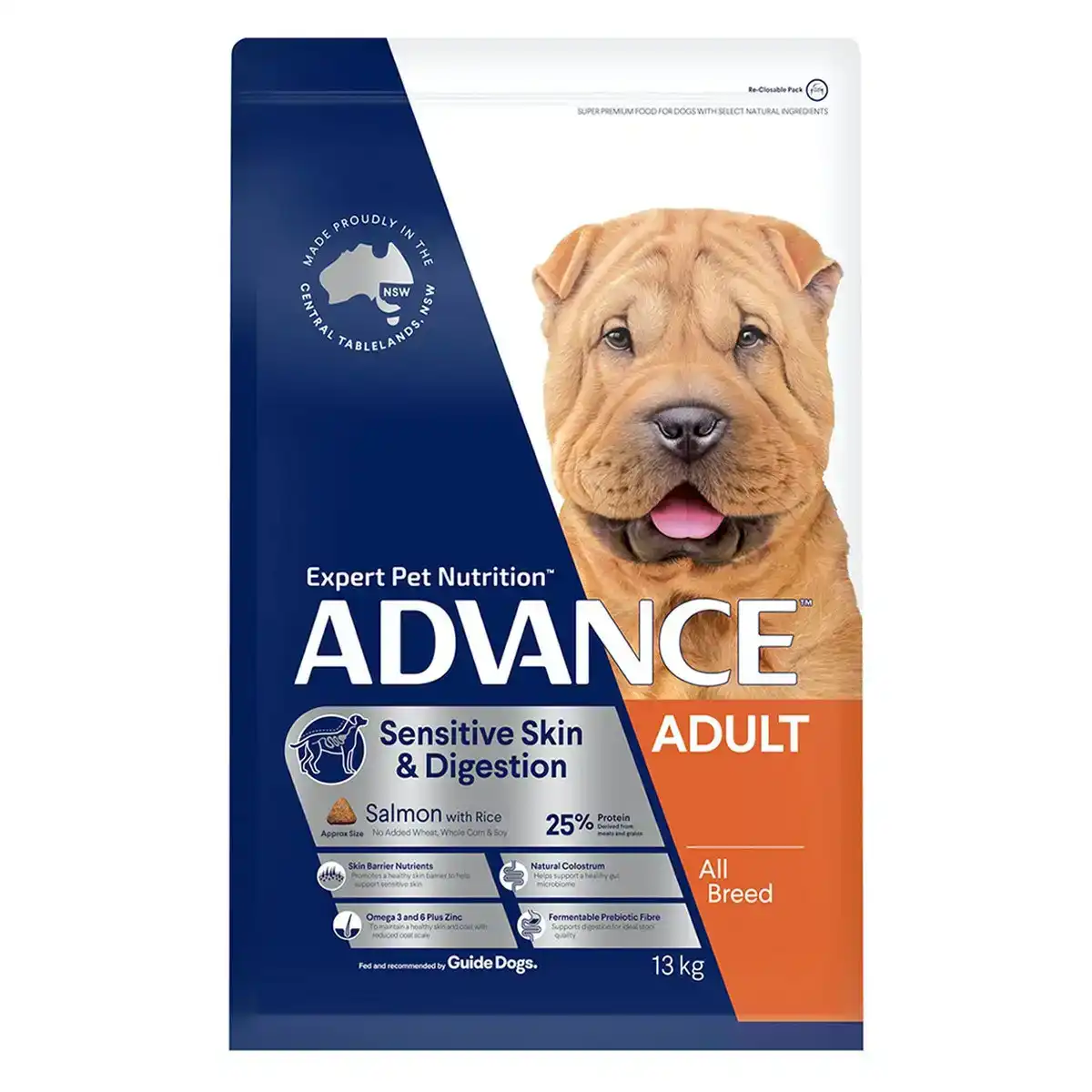 ADVANCE Sensitive Skin and Digestion Adult All Breed Salmon with Rice Dry Dog Food 13 Kg