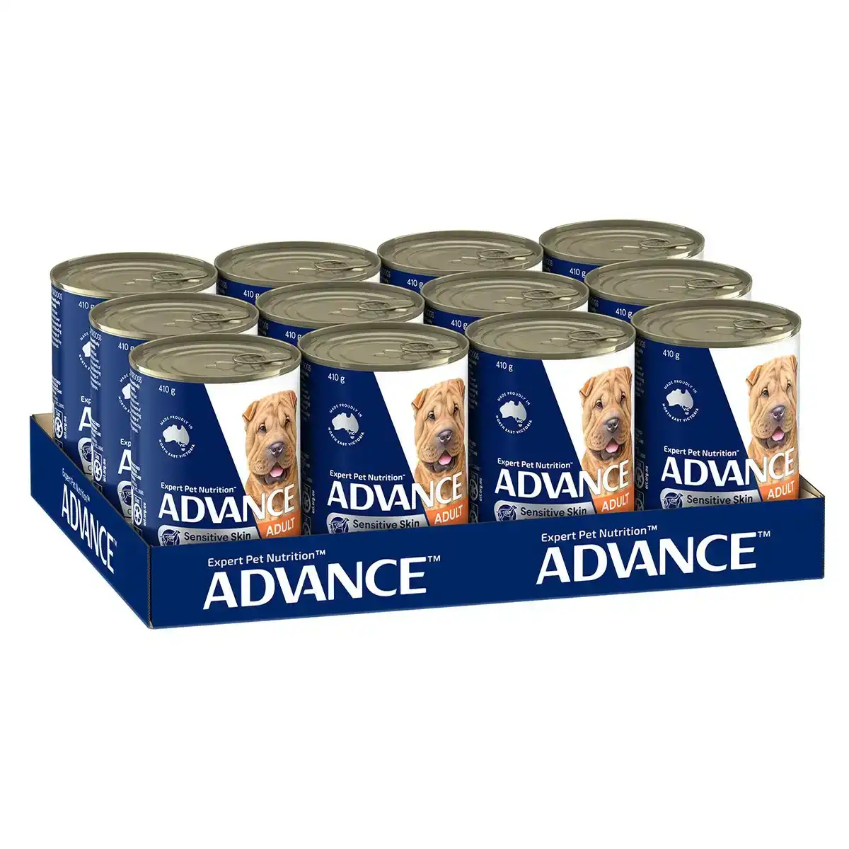 ADVANCE Sensitive Skin and Digestion Adult All Breed Chicken with Rice Cans Wet Dog Food (410G*12) 1 Pack