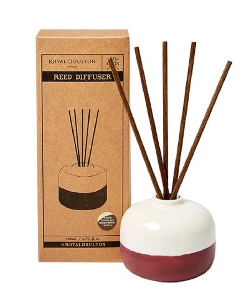 Royal Doulton Ceramic Reed Diffuser 200ml - White Chocolate Strawberry Truffle