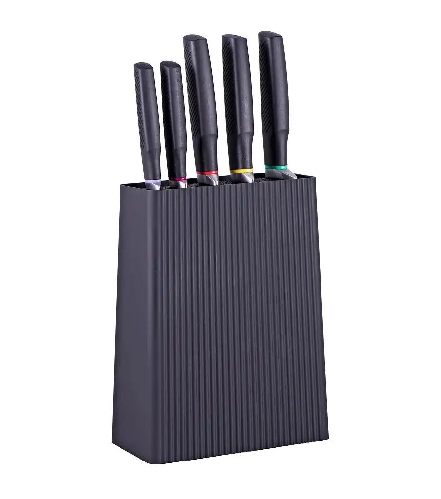 Avanti Nero Knife Block 6pce Black