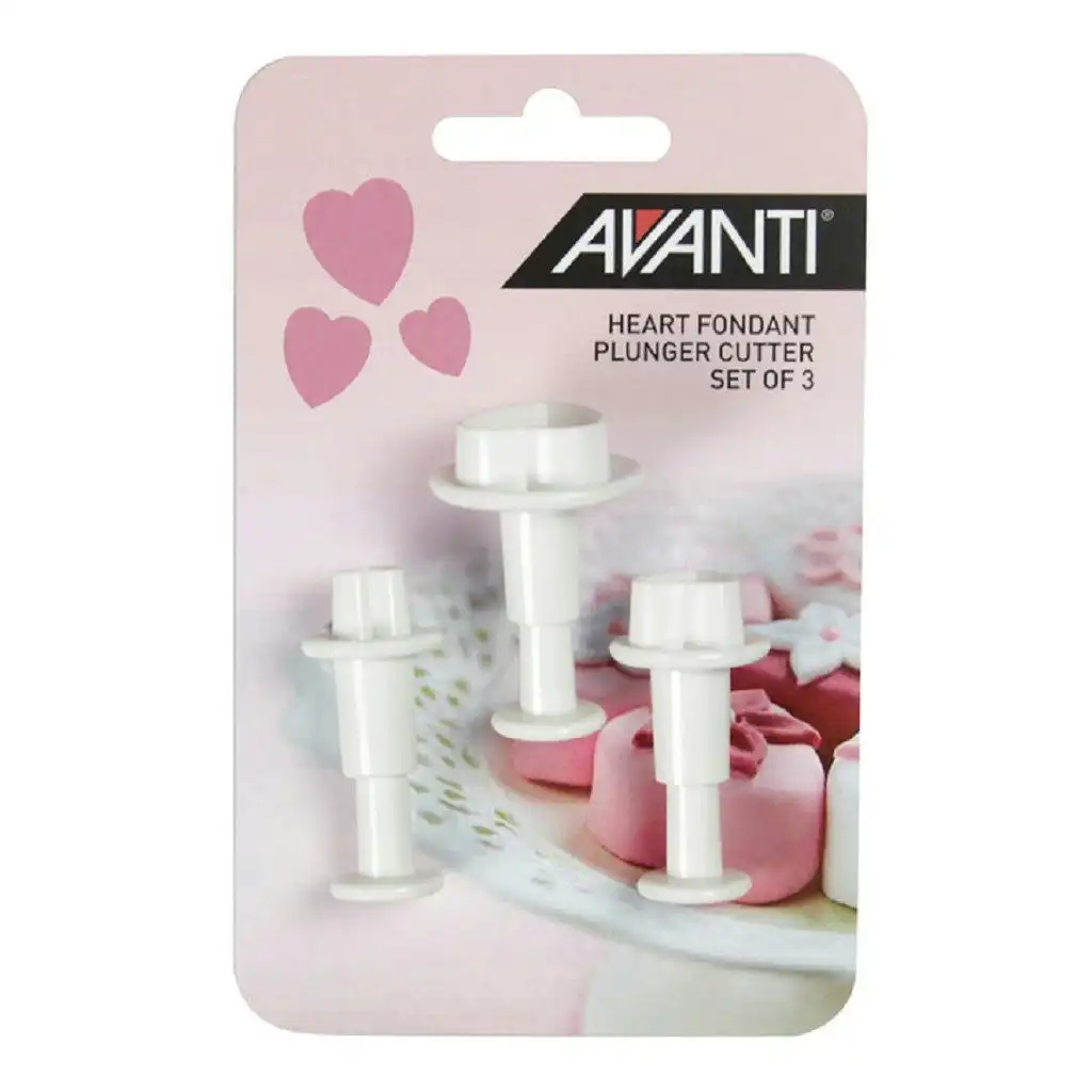 Avanti Bake - Heart Fondant Plung Cut Set 3pce