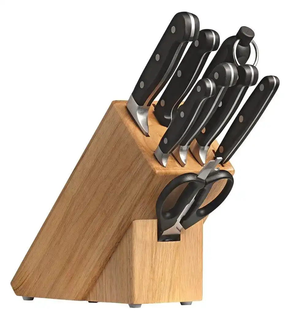 SCANPAN 9PC MICROSHARP KNIFE BLOCK SET 9 PIECE COOKS KNIVES SHEARS