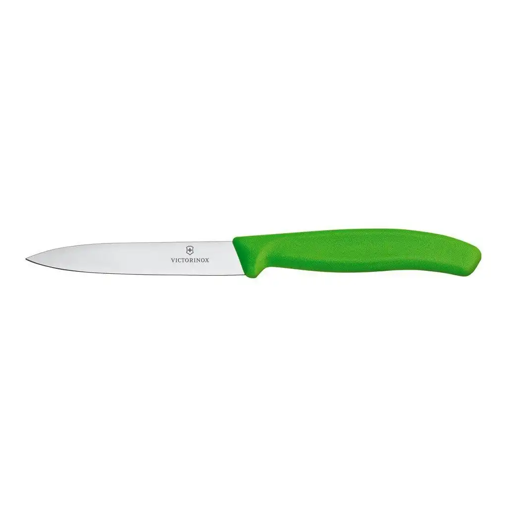 Victorinox Paring Knife Pointed Tip Straight 10cm - Green