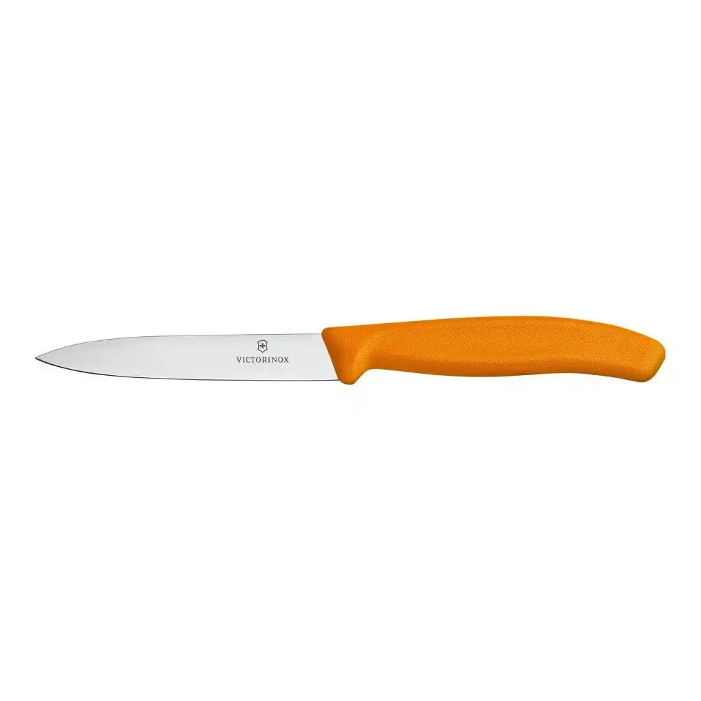Victorinox Paring Knife Pointed Tip Straight 10cm - Orange
