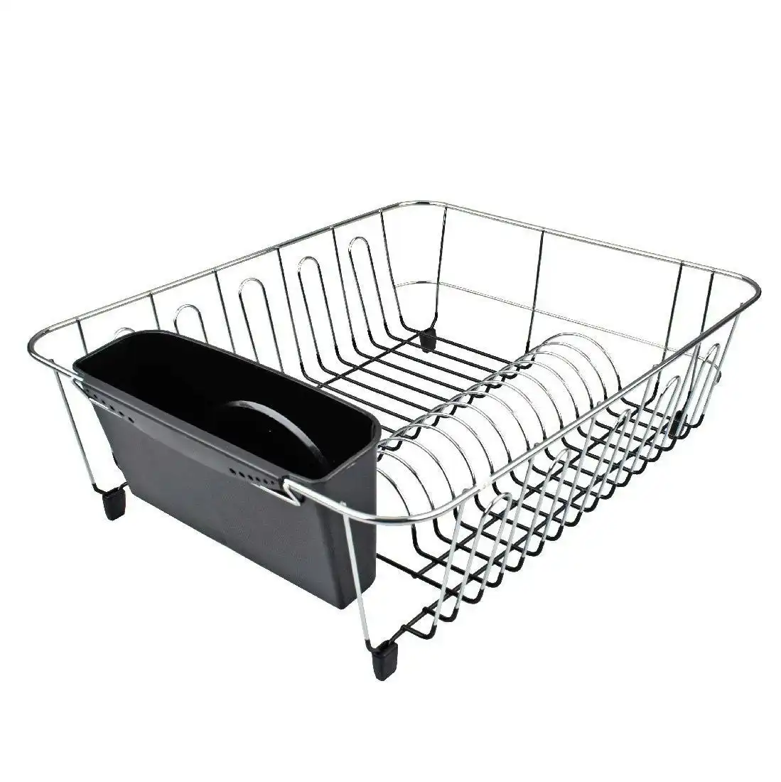 Dline Dish Drainer lg Black W/Caddy 44.5 X 35.5 X 14.5cm