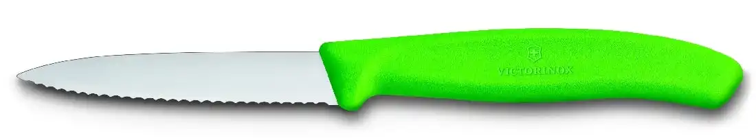Victorinox Paring Knife Pointed Tip Wavy 8cm - Green
