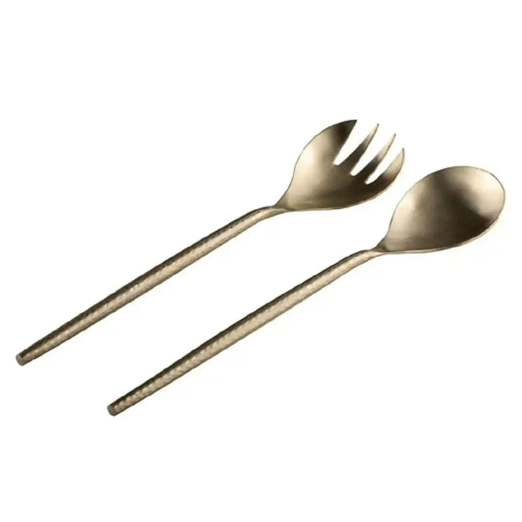 Ladelle Hammered 2pc Salad Servers Set