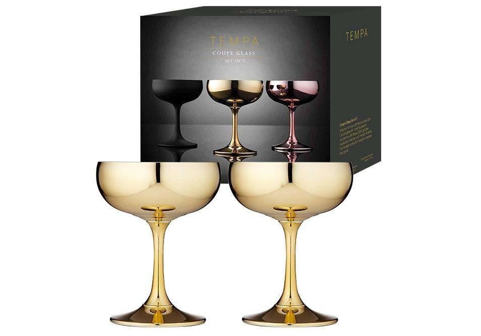 Tempa Aurora Coupe Glass 2pk Gold