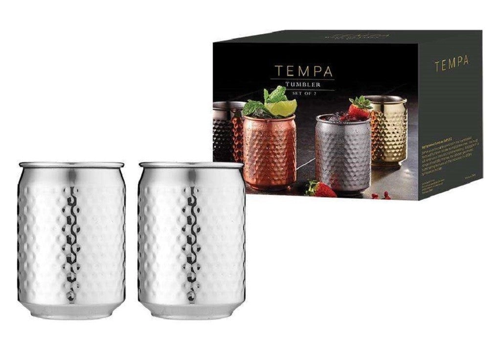 Tempa Spencer Hammered Silver 2pk Tumbler