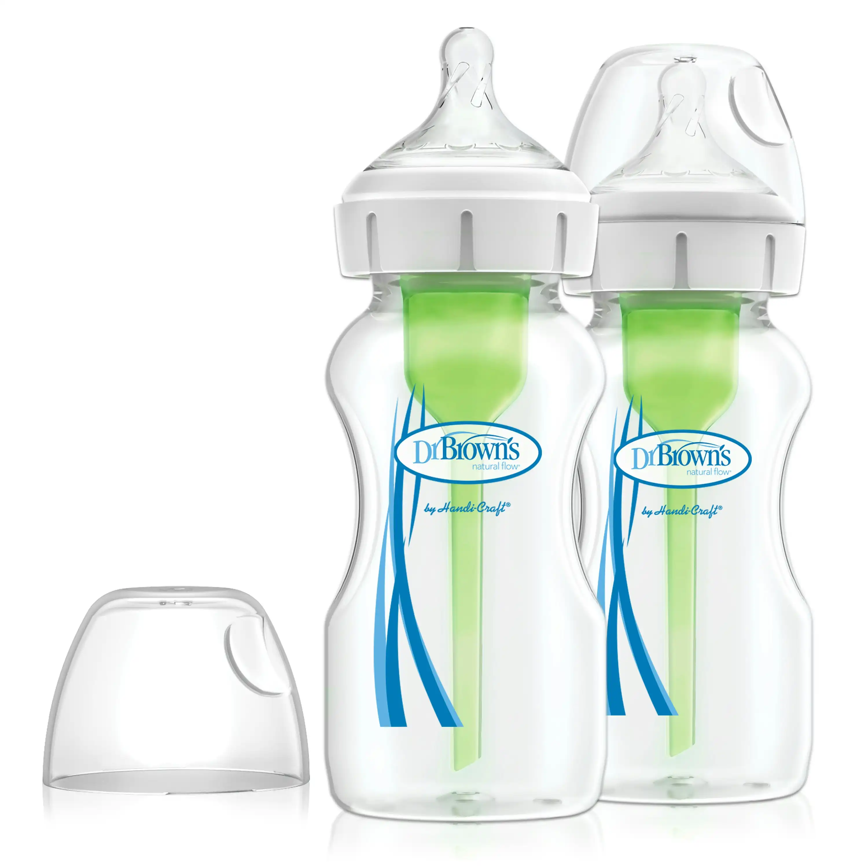 Dr Browns 270 ML Wide Neck Feeding Bottle Lv 1 Teat 2 Pack