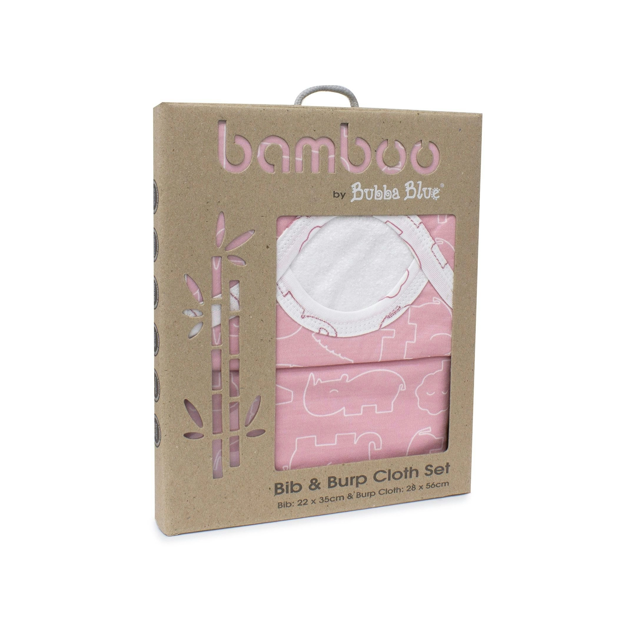 Bubba Blue Smokey Pink Safari Bamboo Bib&Burp Pad