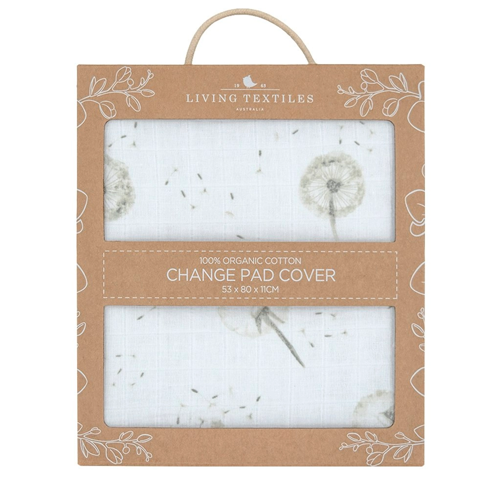 Organic Muslin Change Pad Cover Dandelion