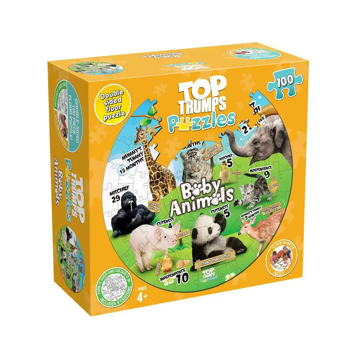 100-Piece Jigsaw Puzzle, Top Trumps Baby Animals