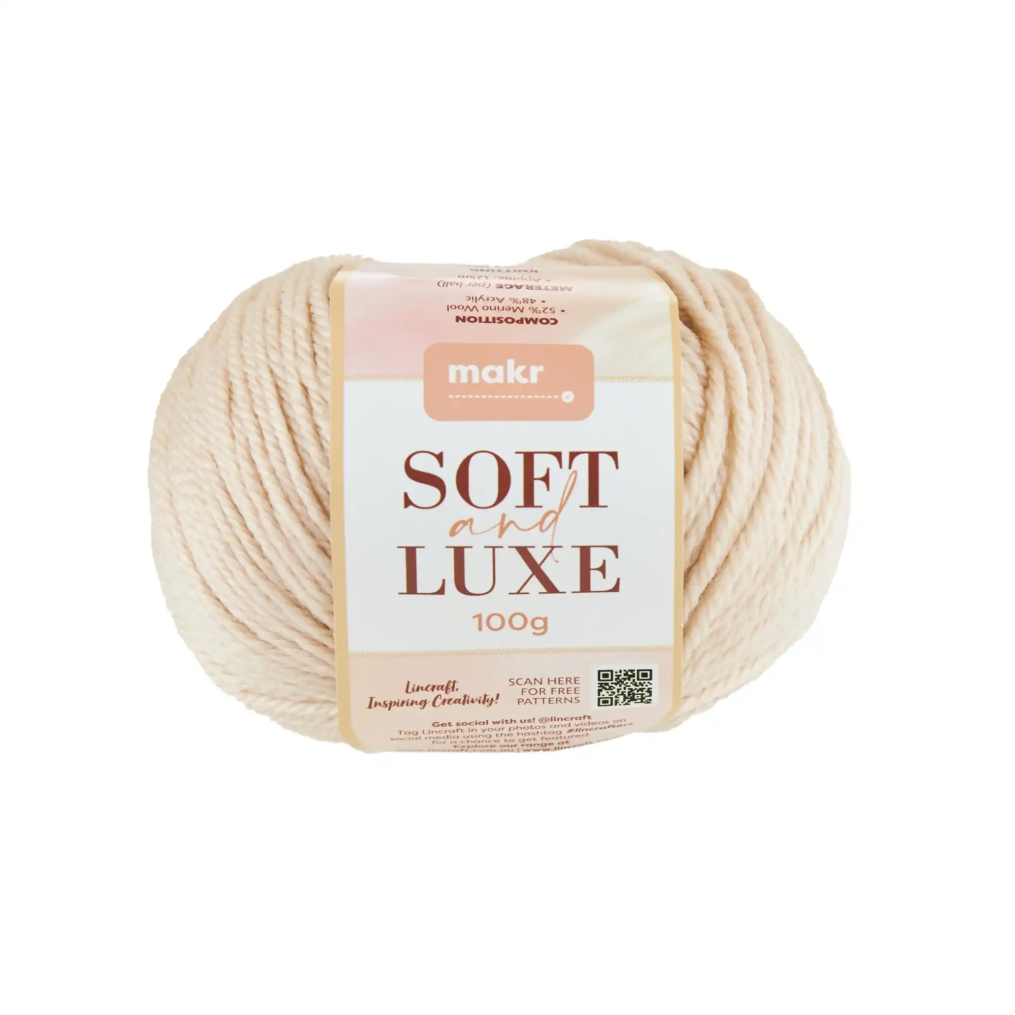 Makr Chunky Wool Crochet & Knitting Yarn, Lambswool- 100g – Lincraft New  Zealand