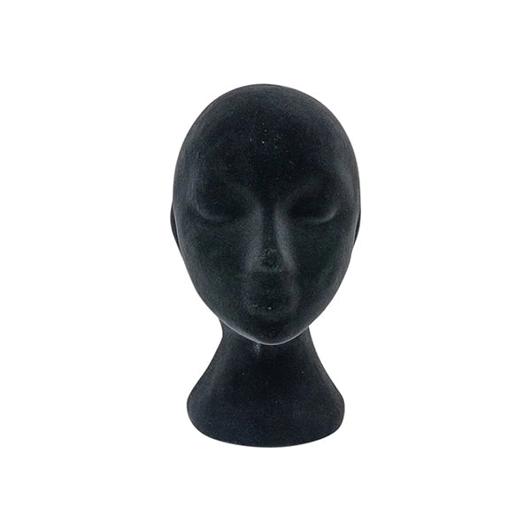 Mayd Female Black Foam Mannequin Head, Classic Style- 28cm