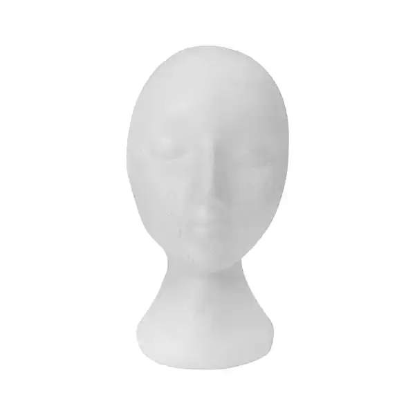 Mayd Female White Foam Mannequin Head, Classic Style- 28cm