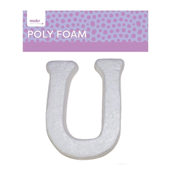 Makr Polyfoam, Uppercase U- 15cm White