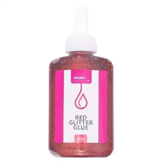 Makr Glitter Glue, Red- 80ml