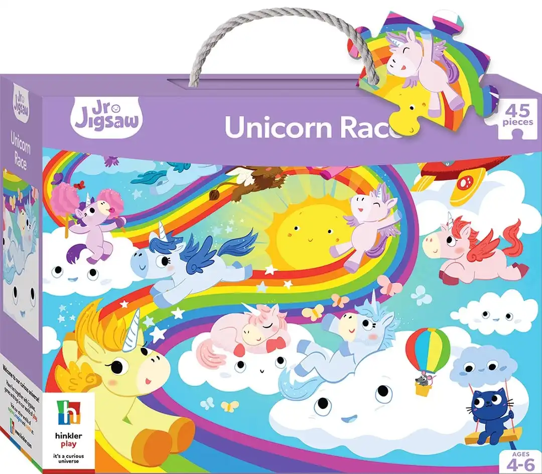 45-Piece Junior Jigsaw Puzzle, Small, Unicorn Race