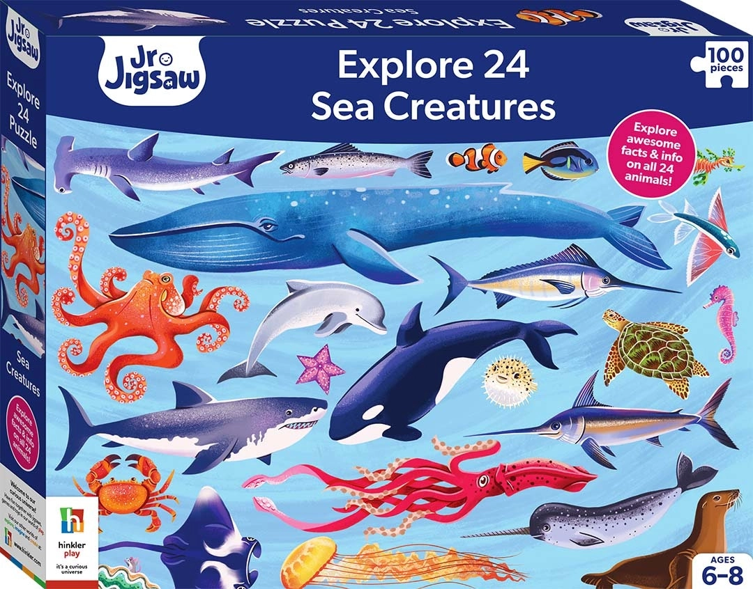 100-Piece Junior Jigsaw Explore 24: Sea Creatures