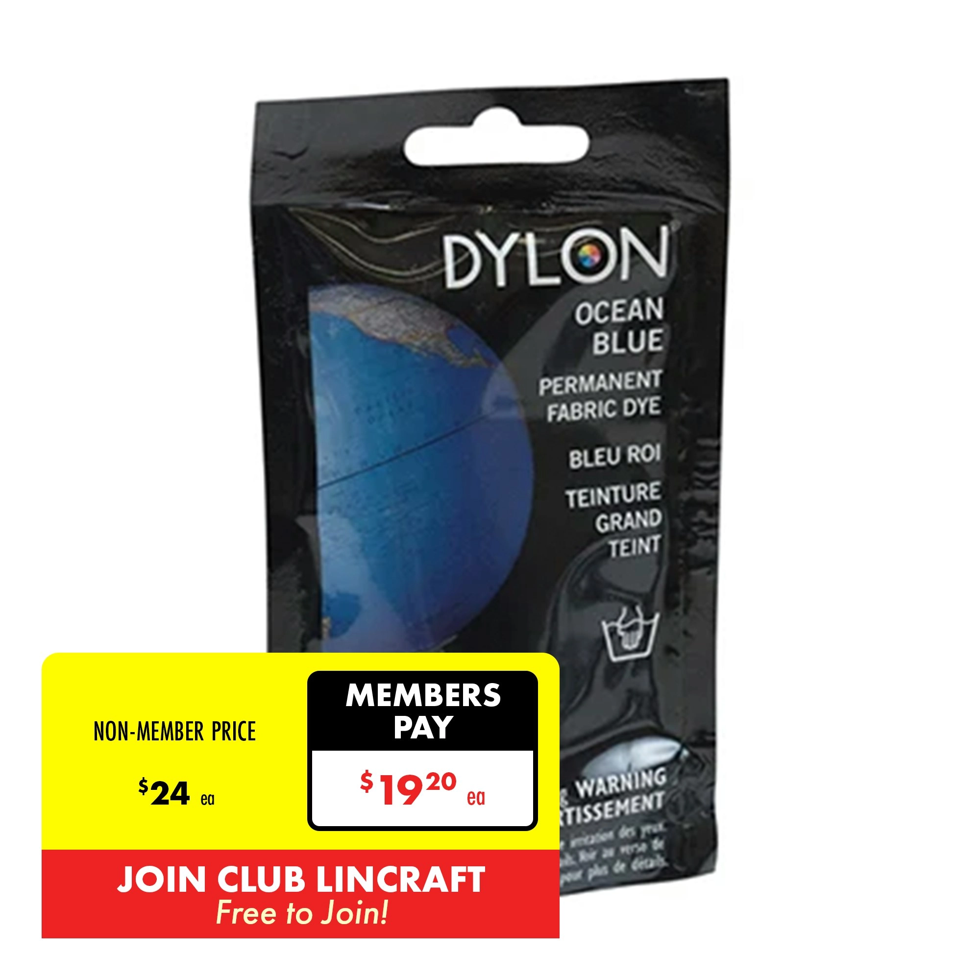 Dylon Hand Fabric Dye, Ocean Blue- 50g