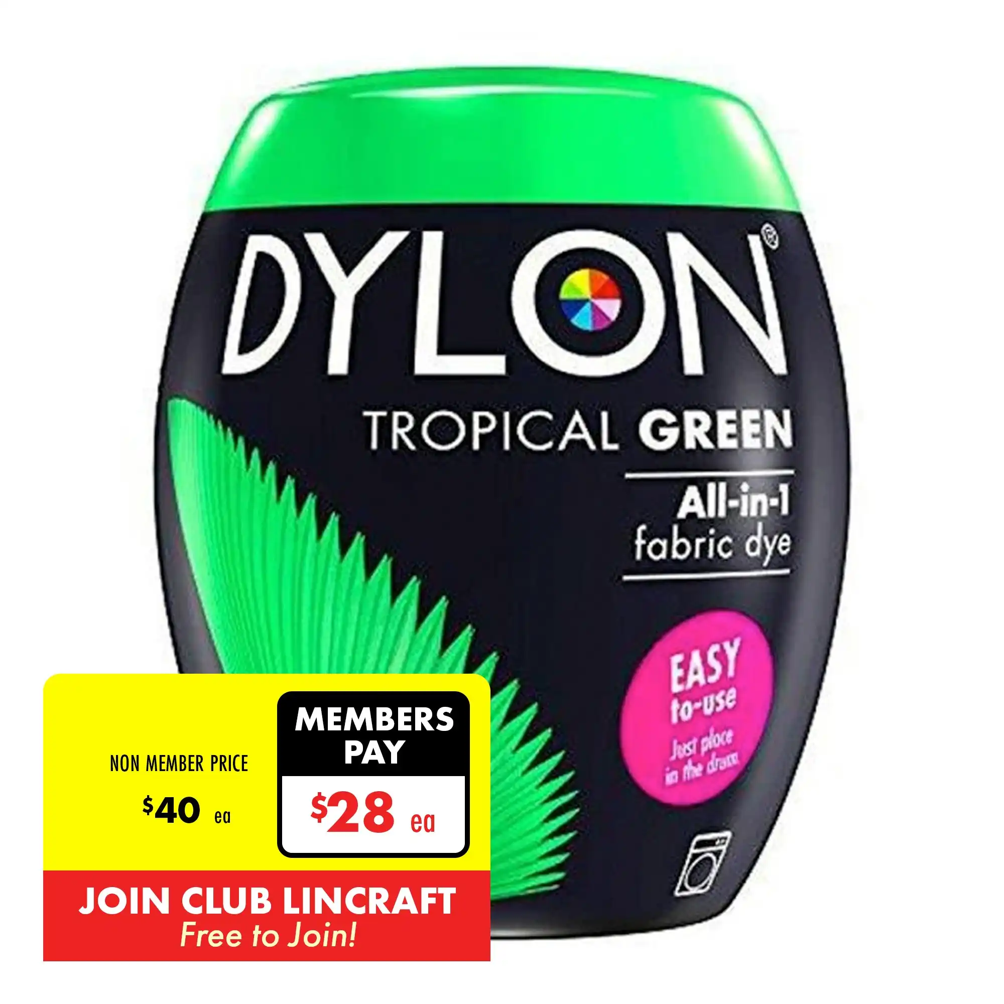 Dylon Fabric Dye, Tropical Green- 350g