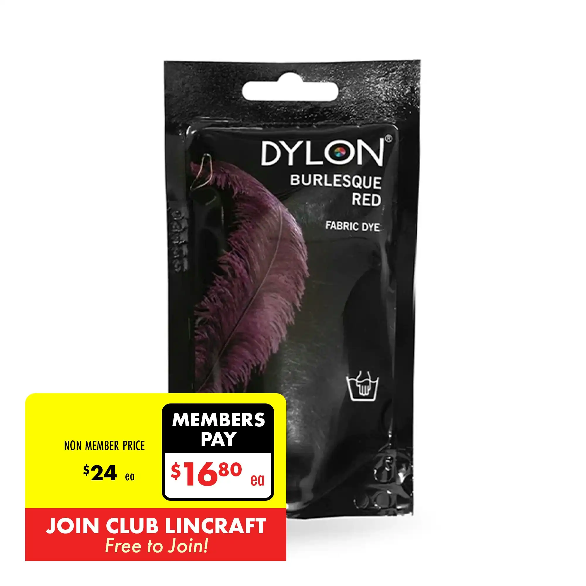 Dylon Hand Fabric Dye, Burlesque Red/Plum Red- 50g