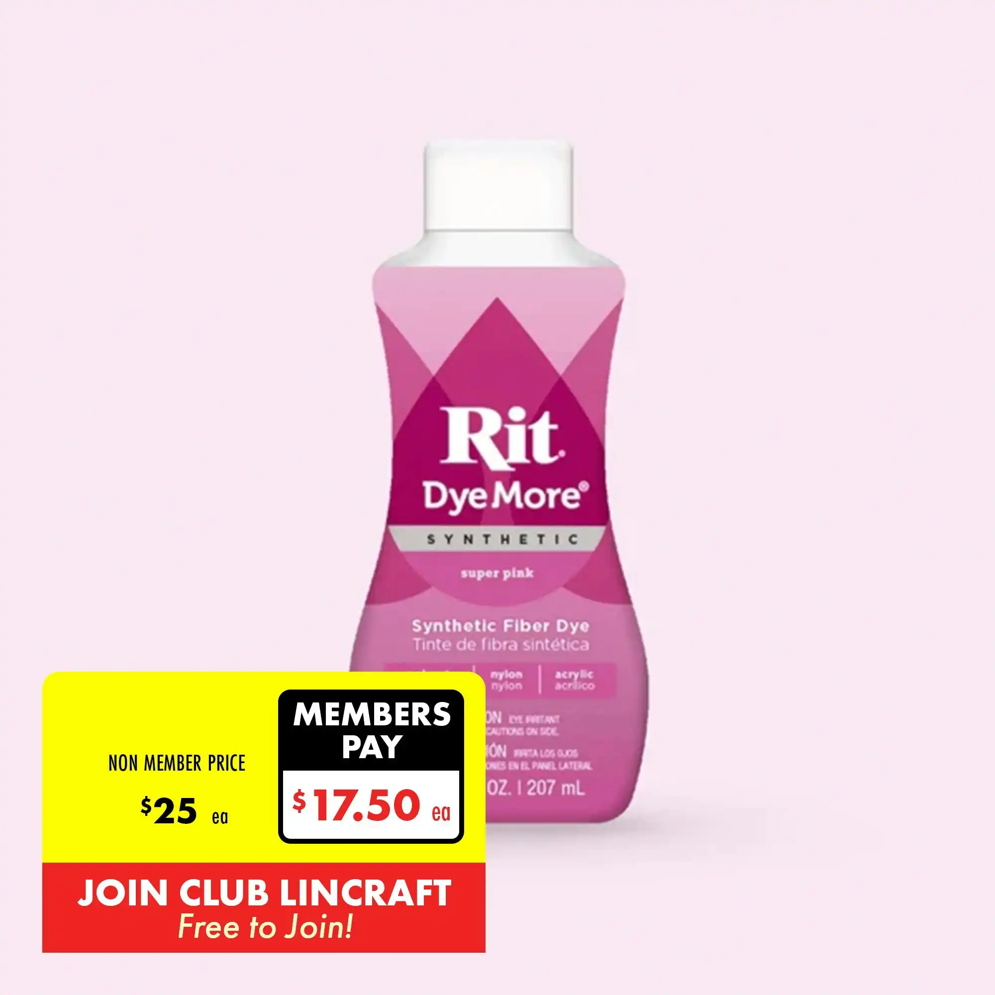 Rit DyeMore Synthetic, Super Pink- 207ml