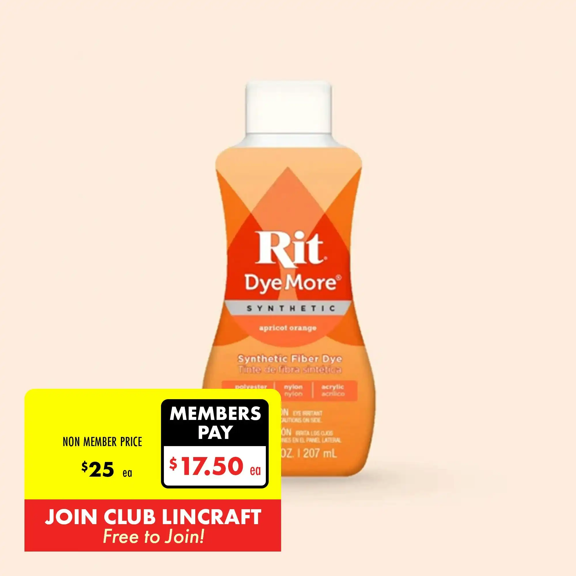 Rit DyeMore Synthetic, Apricot Orange- 207ml