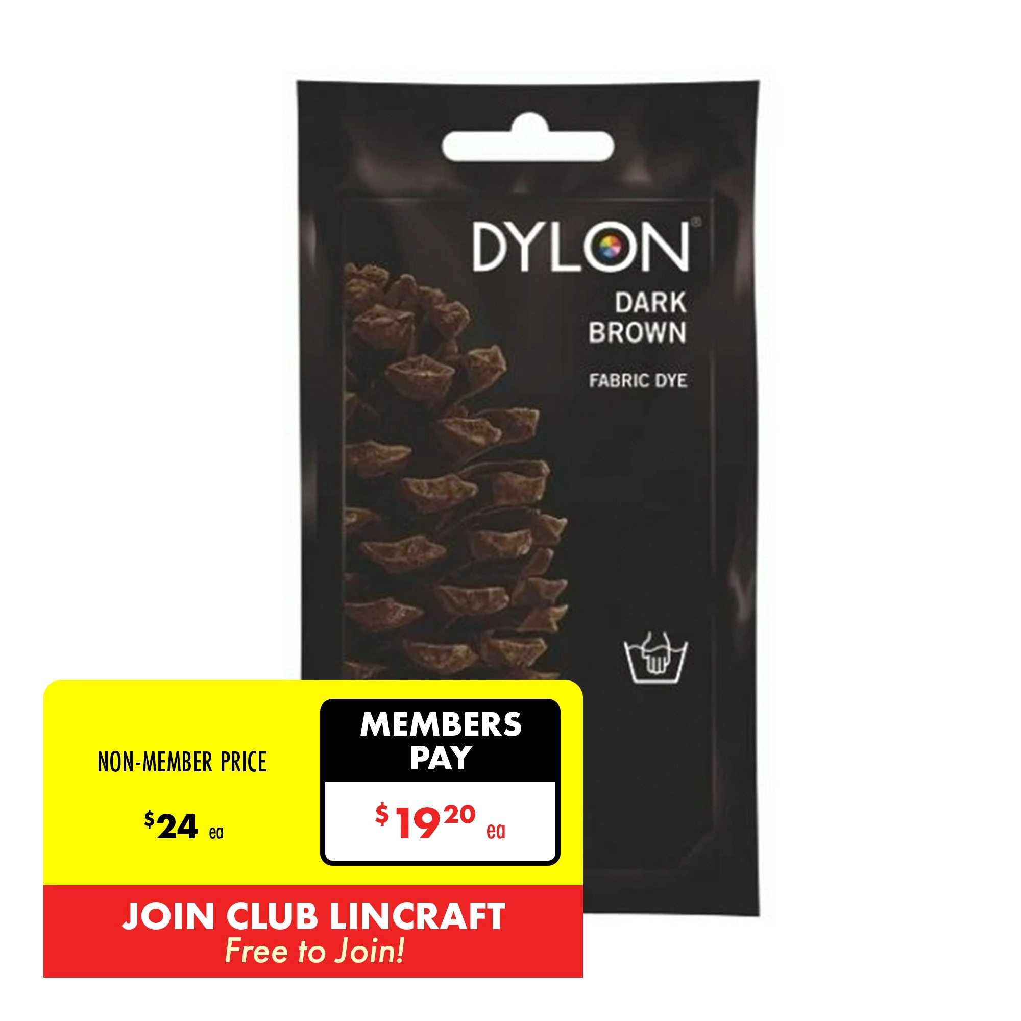 Dylon Hand Fabric Dye, Dark Brown- 50g