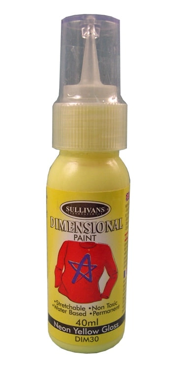 Sullivans Dimensional Paint, Neon Yellow- 40ml