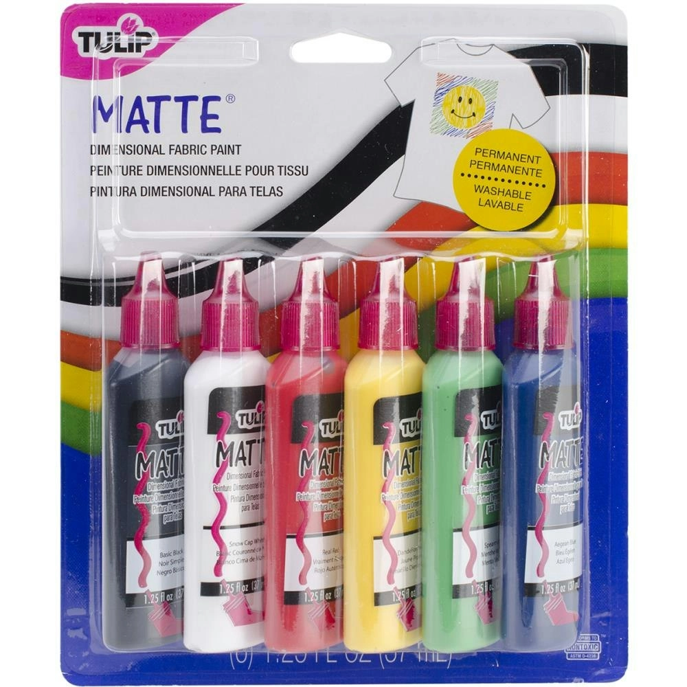 Tulip Dimensional Fabric Paints 37ml (1.25oz), Matte- 6pk