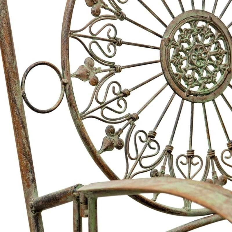 Mandala Design Metal Garden Bench