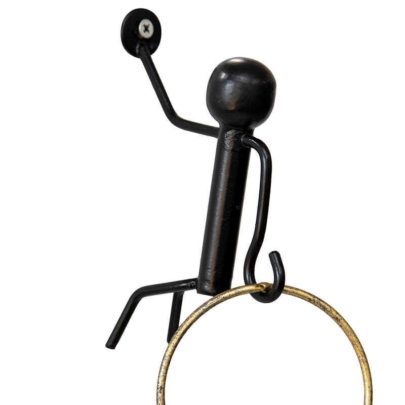 Willow & Silk Climbing Man Black 15cm Metal Wall Hook