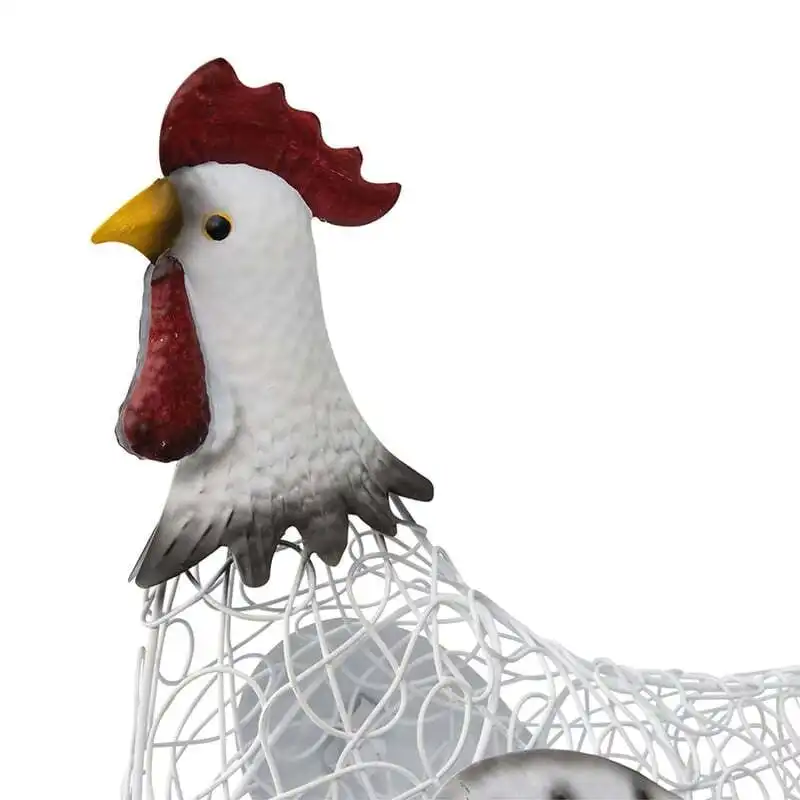 Willow & Silk Metal 56cm Wire Chook/Rooster Garden Figurine/Statue