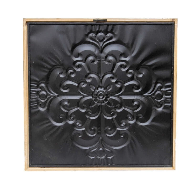 Willow & Silk Framed 58cm Metal Fleur Square Wall Art