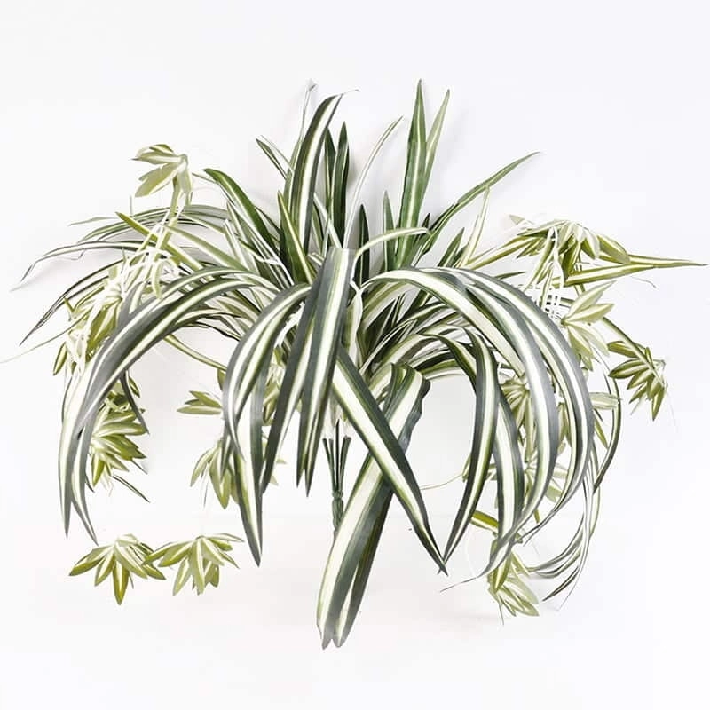 Willow & Silk Artificial Hanging 60cm Green Spider Plant Bush