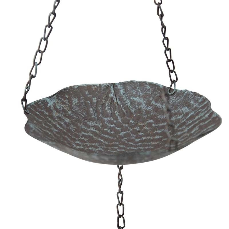 Willow & Silk Hanging Metal 86cm Dragonfly Bird Feeder Bowl w/ Bell