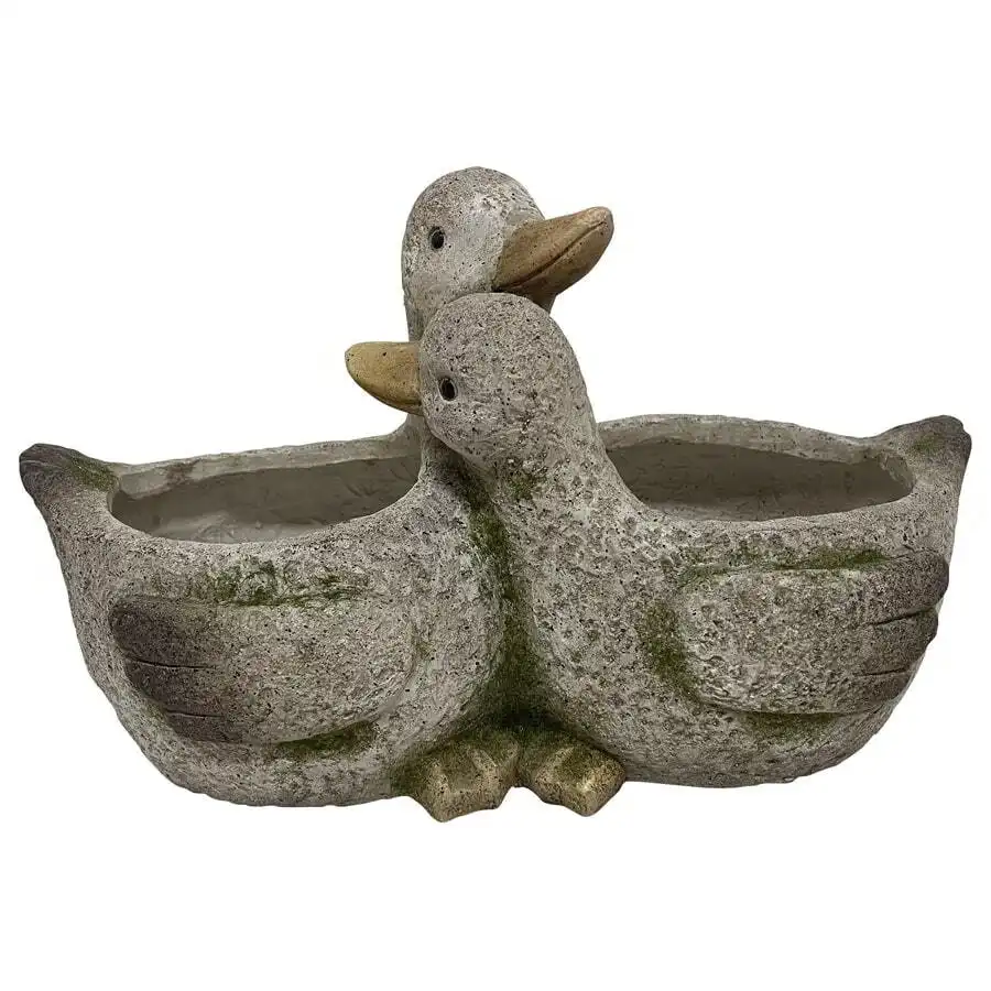 Animal Pot Cuddling Ducks Planter