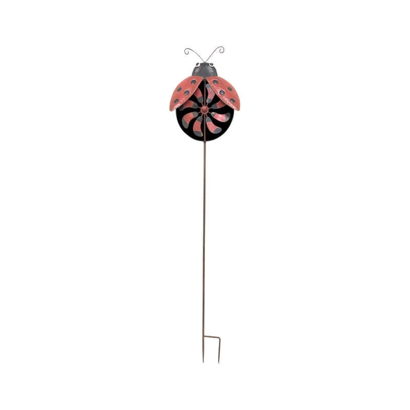 Willow & Silk Metal 150cm Lady Bird Wind Spinner Garden Stake