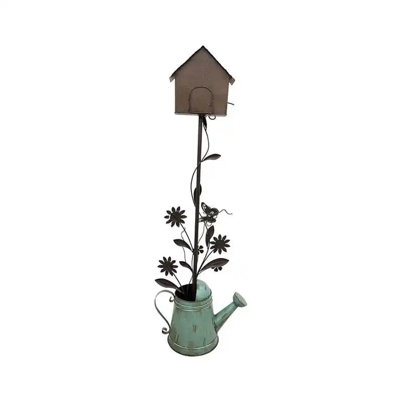 Willow & Silk 125cm Standing Garden Bird House w/ Watering Can