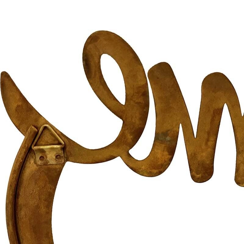 Willow & Silk Metal 60cm Rusty Horse Mother Kid 'Welcome' Sign Wall Art