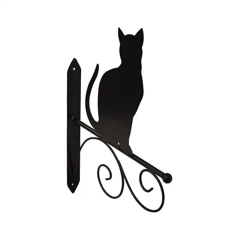 Willow & Silk Metal 35cm Black Cat Silhouette Wall Hook Bracket