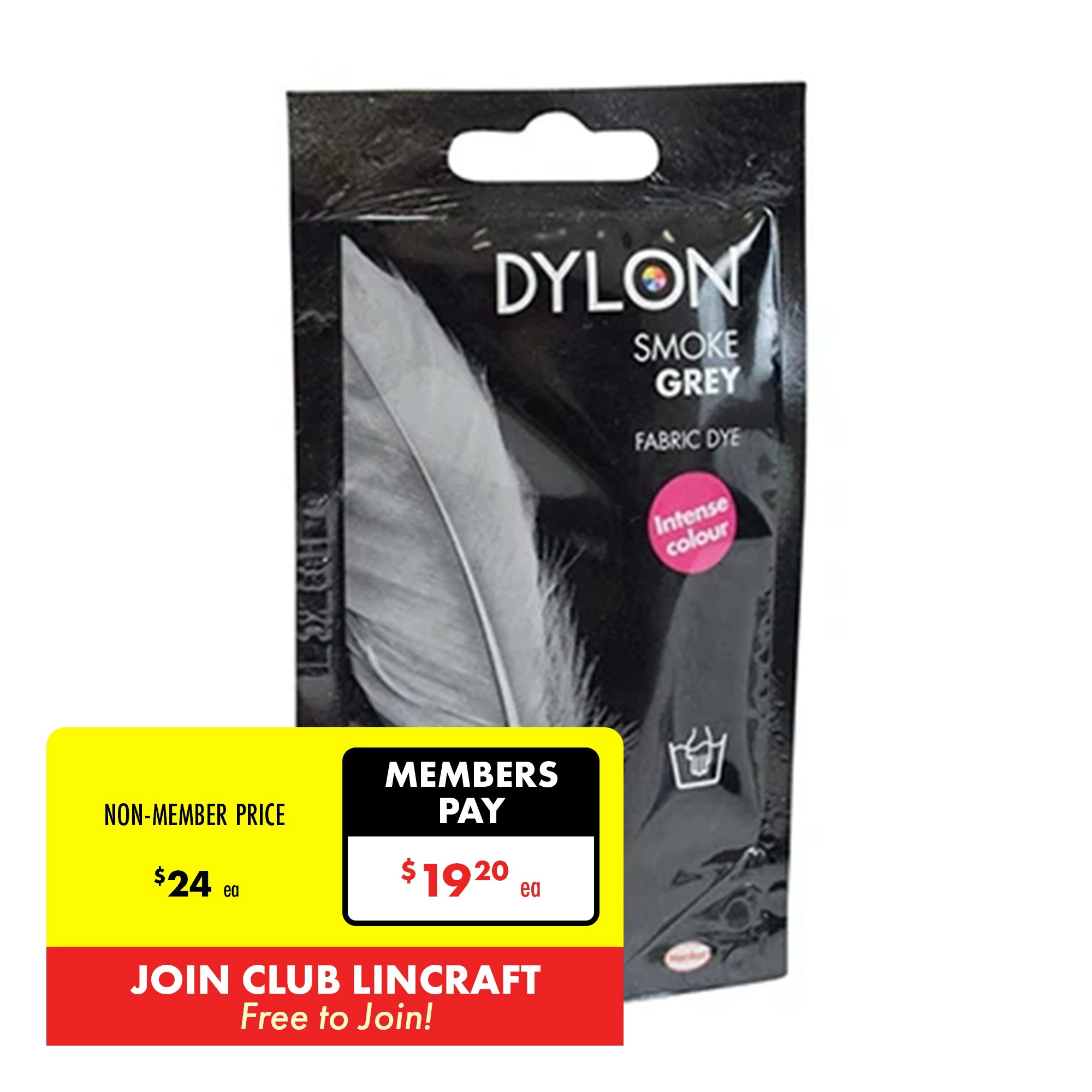 Dylon Hand Fabric Dye, Smoke Grey- 50g