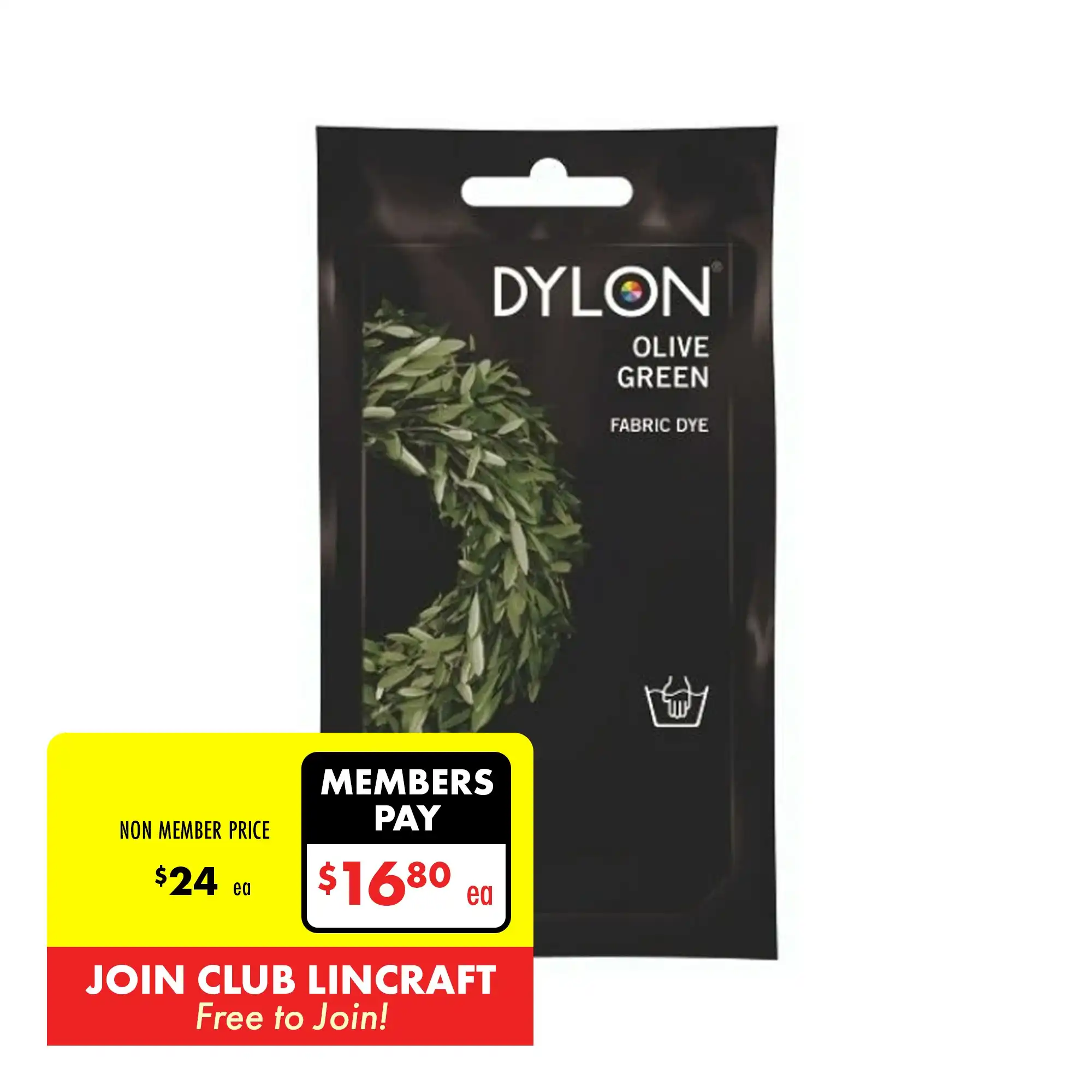 Dylon Hand Fabric Dye, Olive Green- 50g