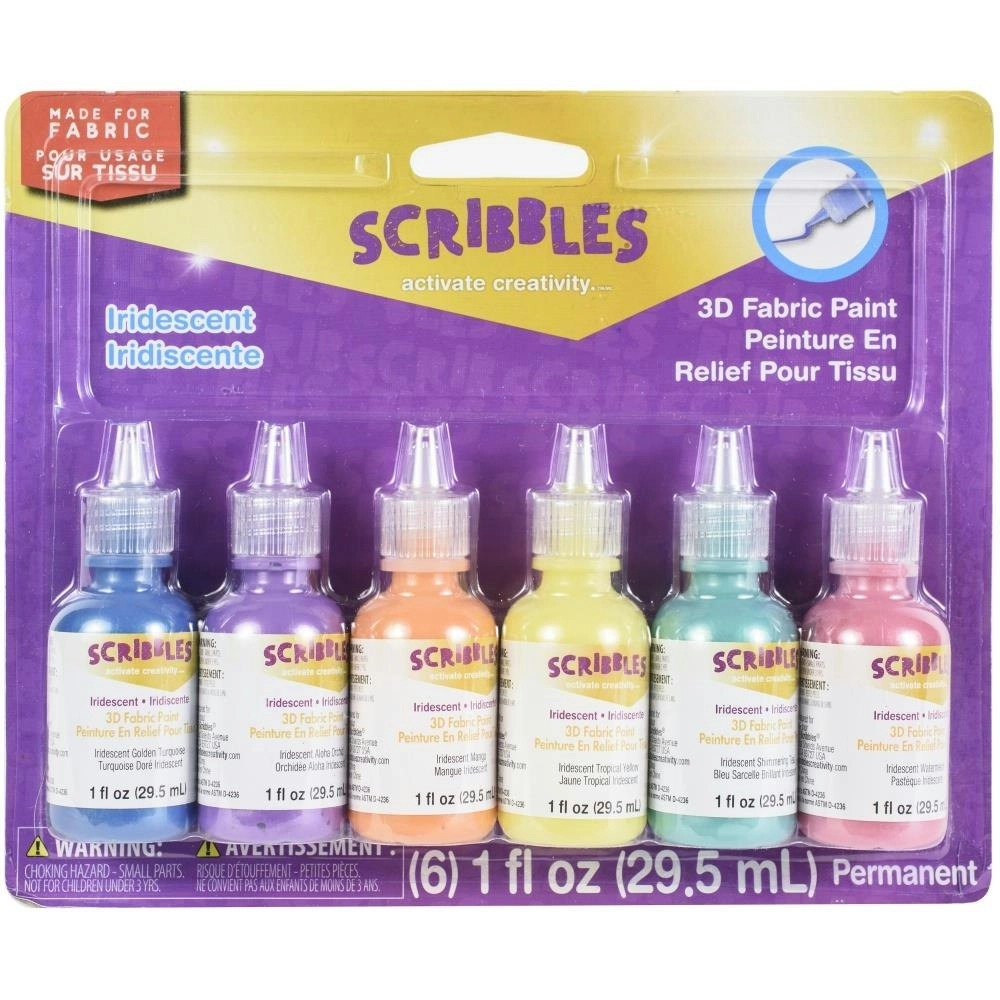 Scribbles 3D Fabric Paint, Iridescent- 28ml