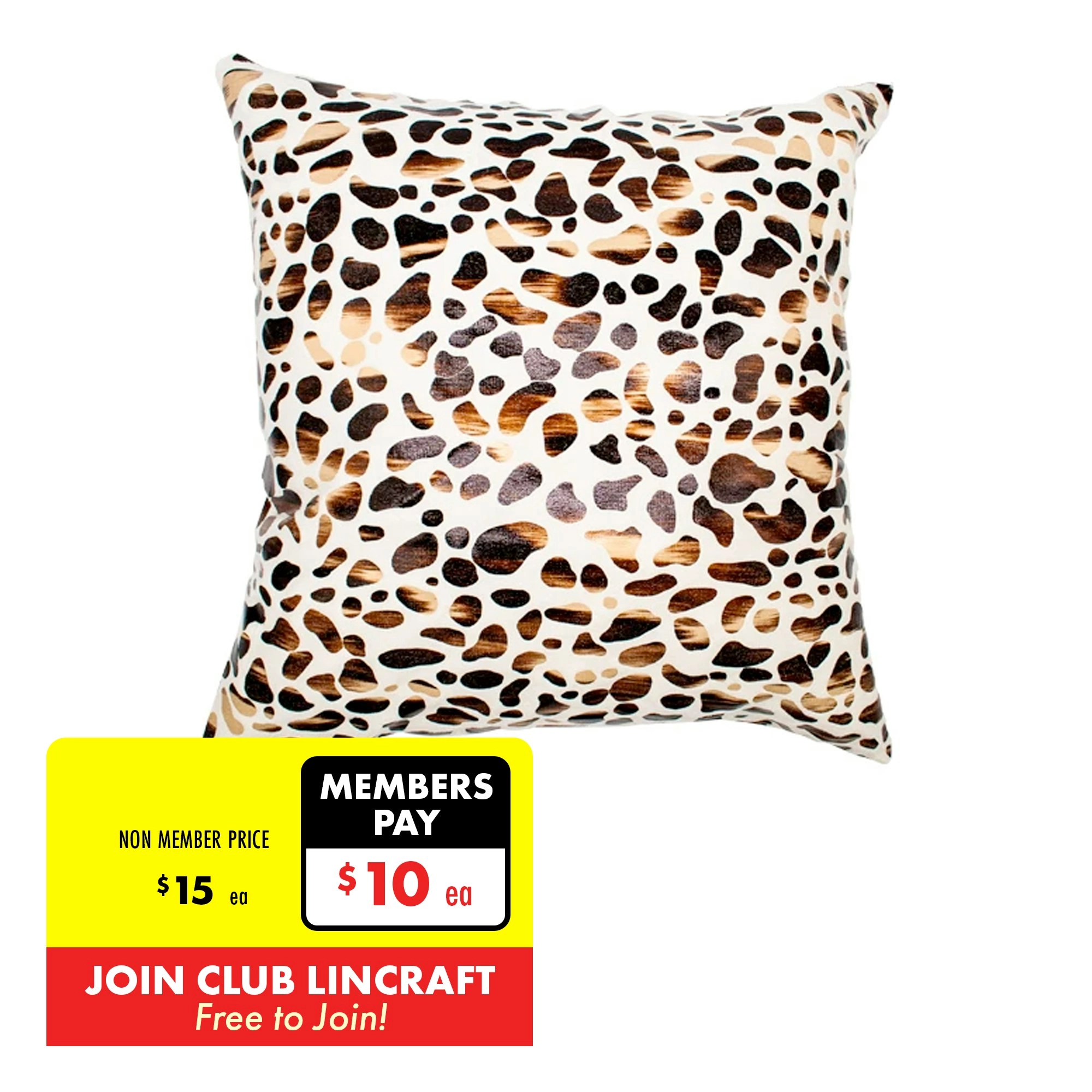 CH Printed Designer Cushion, Metallic Ocelot, Gold- 43x43cm