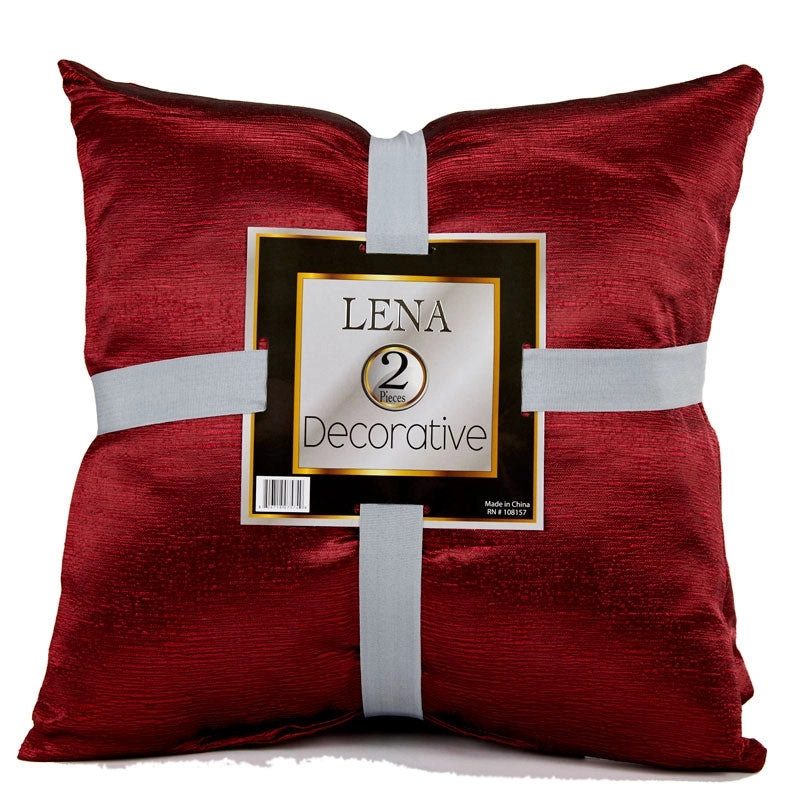 Lena 2pk Decorative Cushions, Burgundy- 45x45cm